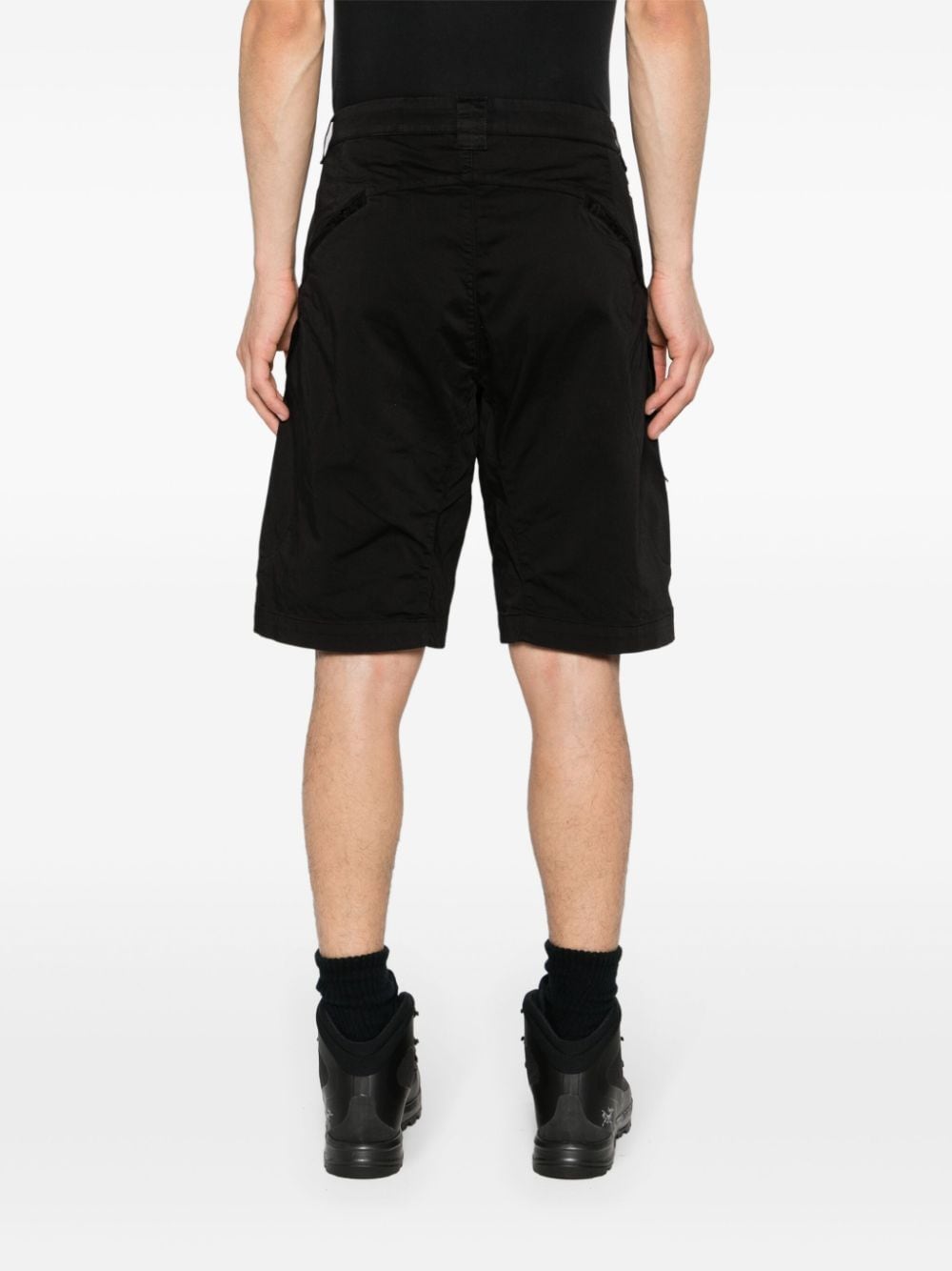 stratch sateen carco short men black in cotton - C.P.